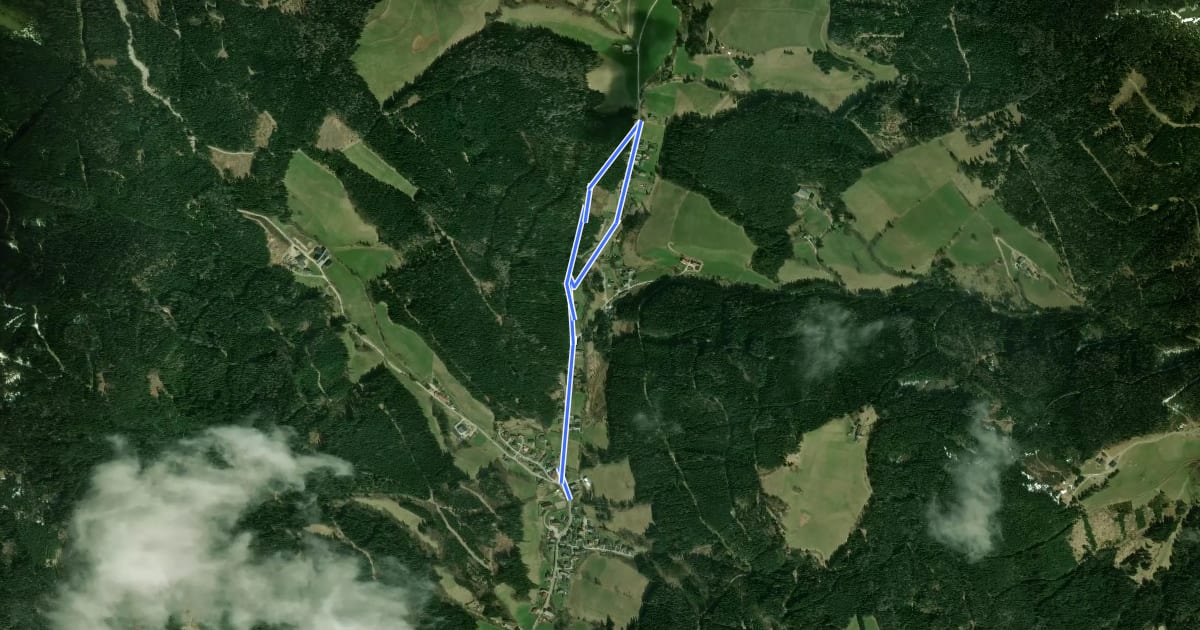 Маршрут Montanrundweg Altenberger Erzberg на спутниковом снимке