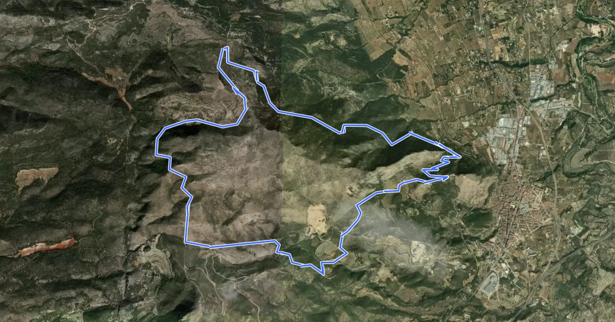 Маршрут Montcabrer desde Cocentaina на спутниковом снимке