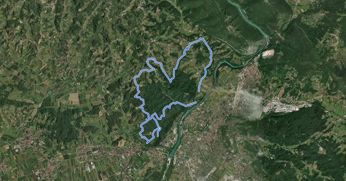 Маршрут Monte Calvario e Collio на спутниковом снимке