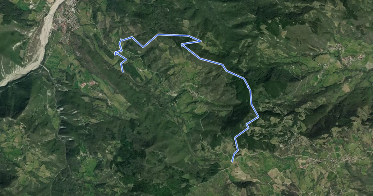 Маршрут Monte Castellaro;Jano на спутниковом снимке