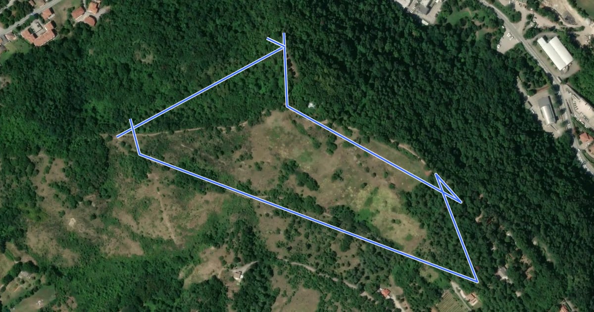 Маршрут Monte Cerreto на спутниковом снимке
