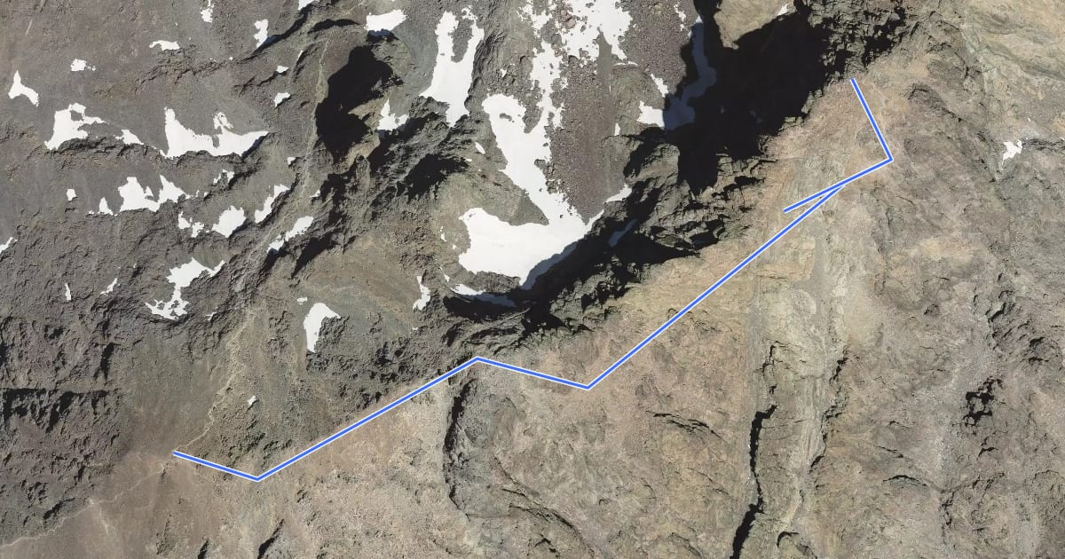 Маршрут Monte Cinto на спутниковом снимке