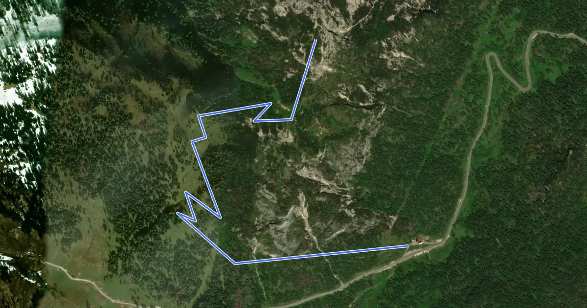 Маршрут Monte Crot на спутниковом снимке