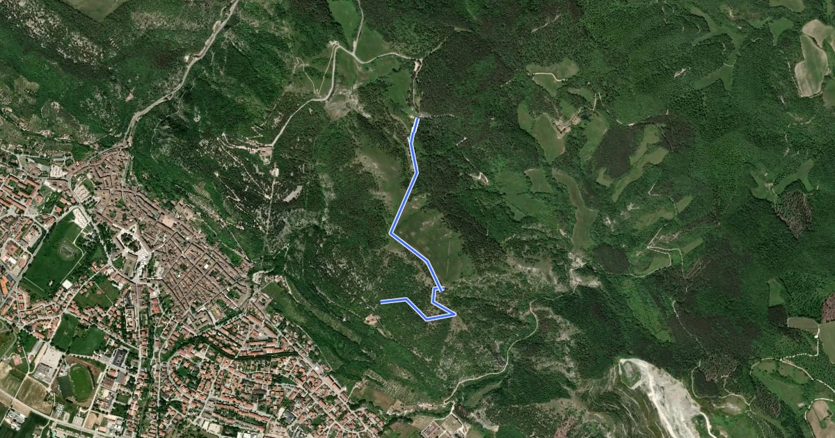 Маршрут Monte D'Ansciano на спутниковом снимке