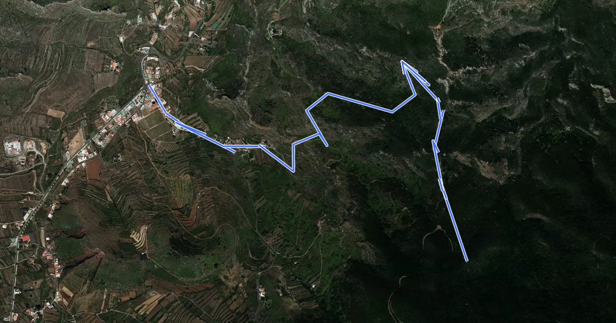 Маршрут Monte del Agua por Las Huertas на спутниковом снимке