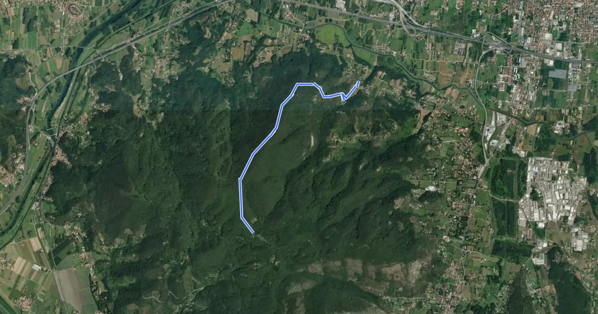 Маршрут Monte della Romagna на спутниковом снимке