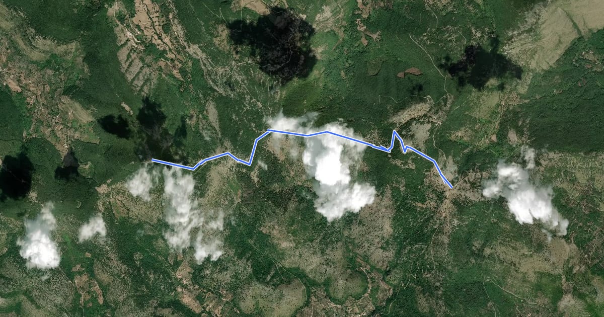 Маршрут Monte delle Fate-Monte Calvo- Serra Buana на спутниковом снимке