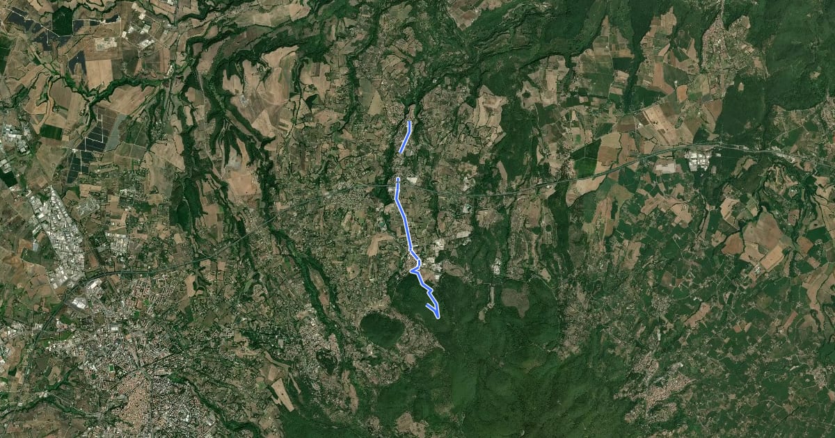Маршрут Monte di Vitorchiano на спутниковом снимке