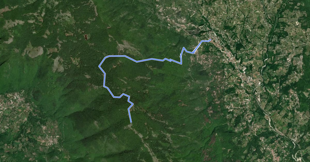 Маршрут Monte Erbano на спутниковом снимке