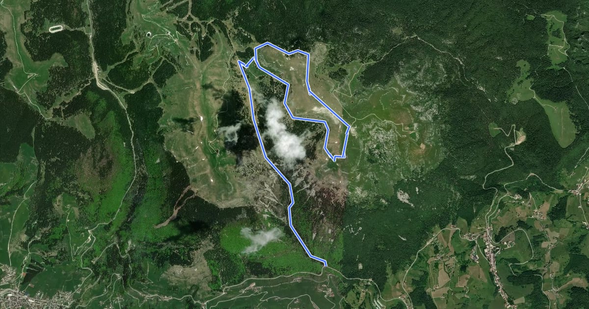 Маршрут Monte Fior на спутниковом снимке