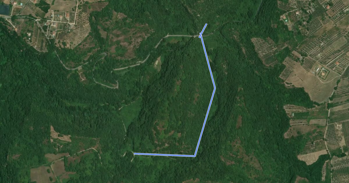 Маршрут Monte li Santi на спутниковом снимке