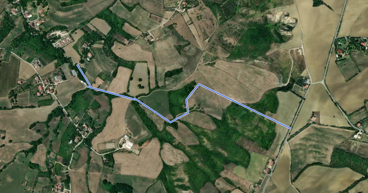 Маршрут Monte Olivo на спутниковом снимке