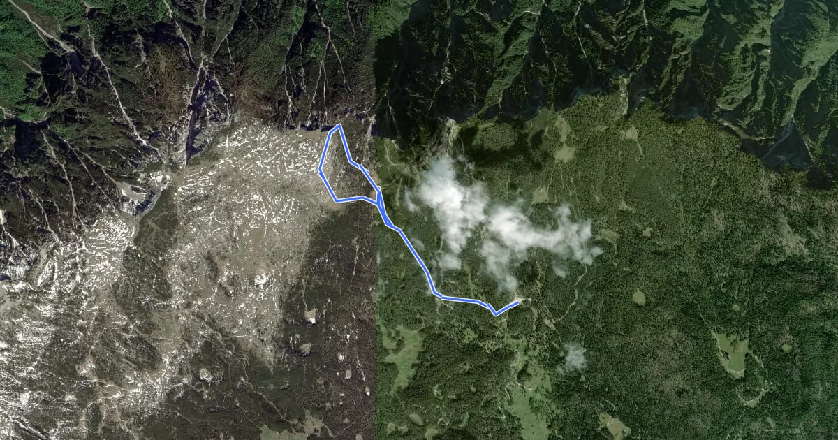 Маршрут Monte Ortigara на спутниковом снимке