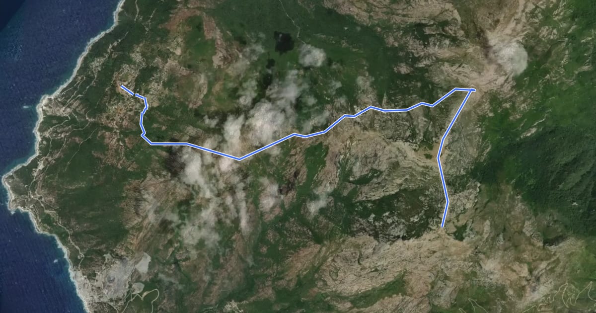 Маршрут Monte Pratu et Cima di e Follic на спутниковом снимке