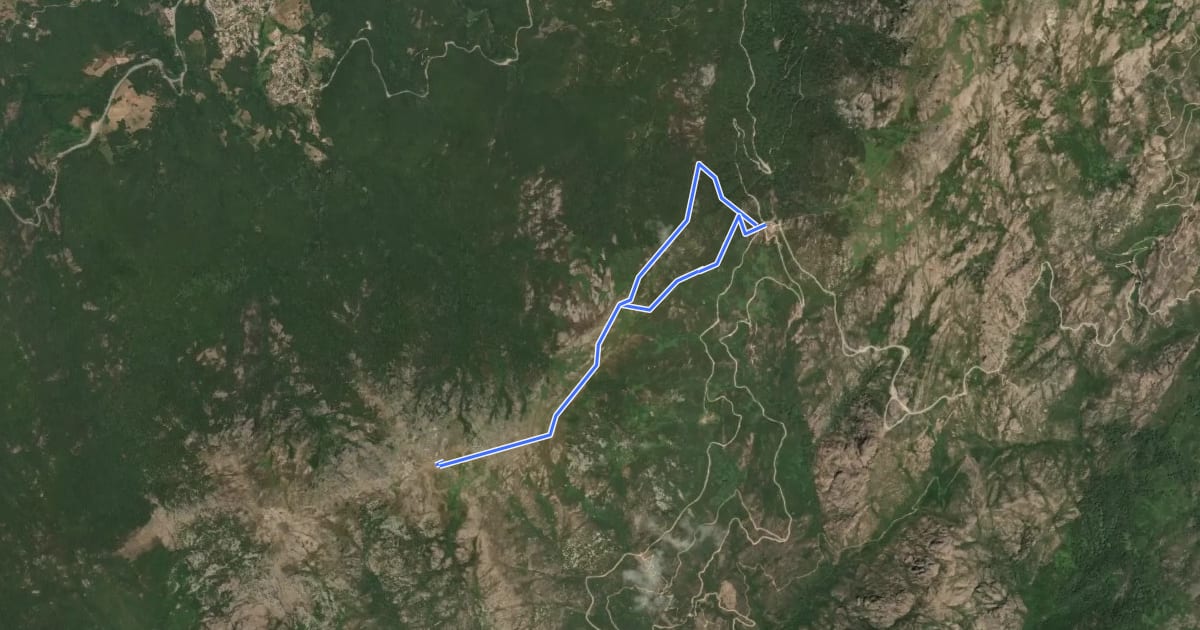 Маршрут Monte San Petru - Col de Saint-Eustache на спутниковом снимке