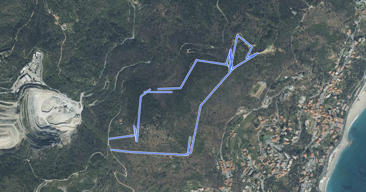 Маршрут Monte Sant'Elena - Decolli на спутниковом снимке
