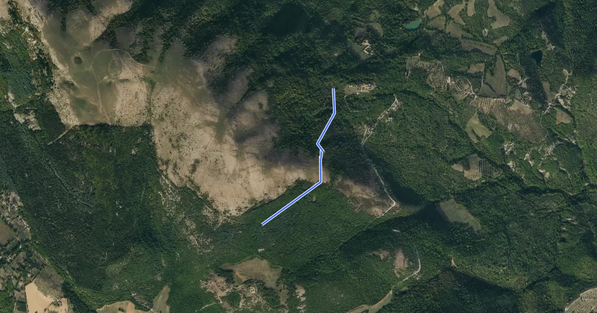Маршрут Monte Tezio Castel Procoio на спутниковом снимке