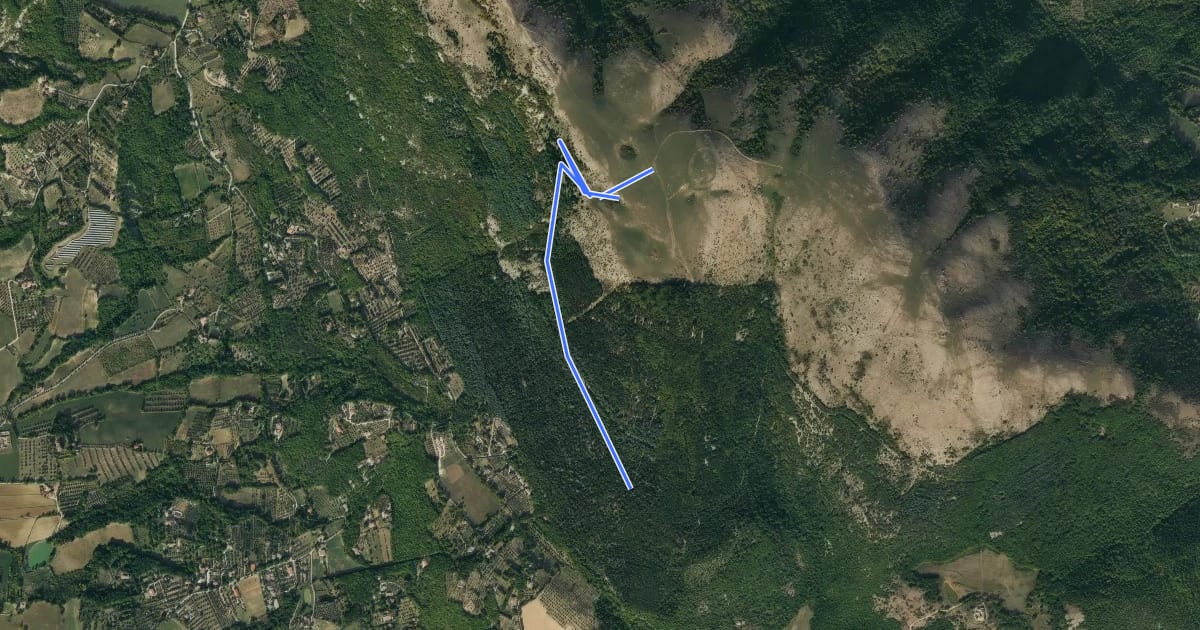 Маршрут Monte Tezio Le Neviere на спутниковом снимке
