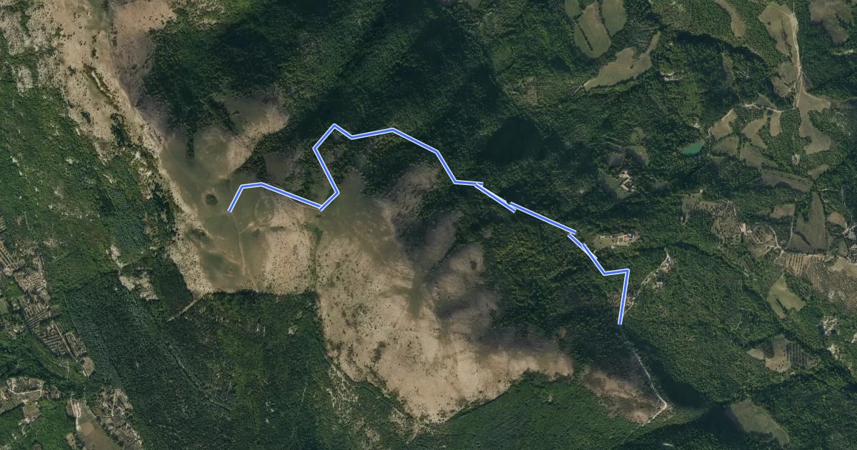 Маршрут Monte Tezio Migiana на спутниковом снимке