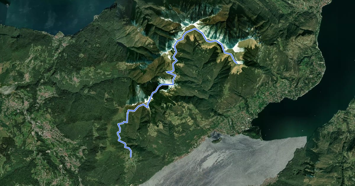 Маршрут Monte Tremezzo mtb на спутниковом снимке