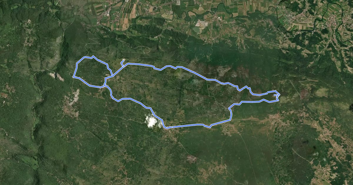 Маршрут Monte Trstelj на спутниковом снимке