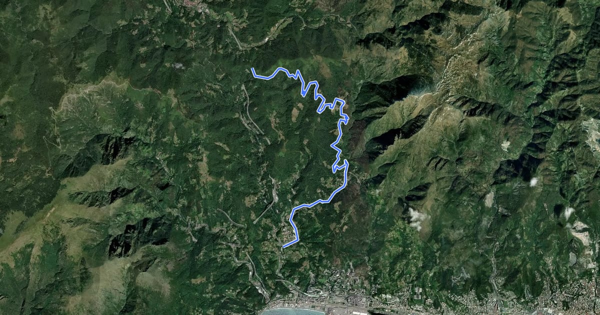 Маршрут Monte Turchino на спутниковом снимке