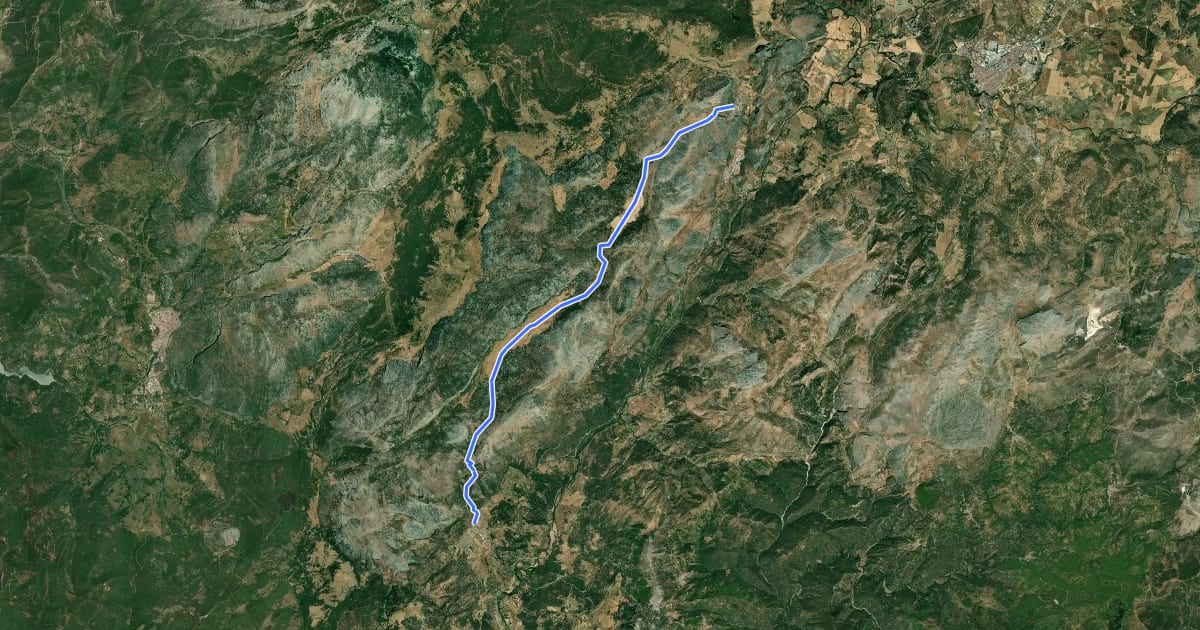 Маршрут Montejaque - Cortes de la Frontera на спутниковом снимке