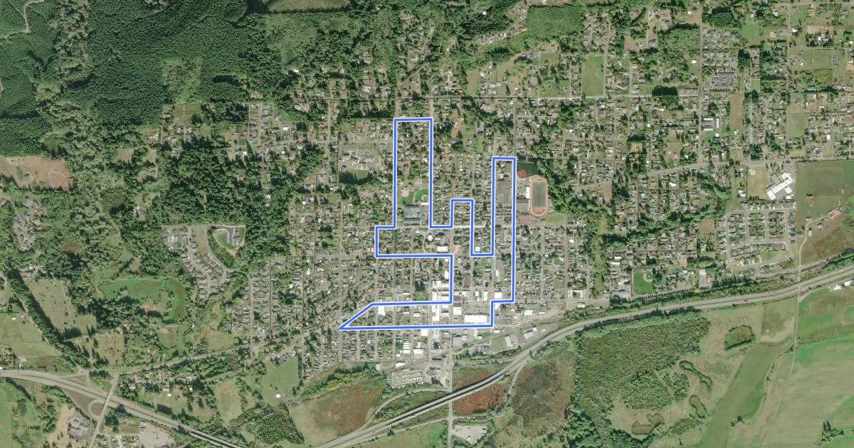 Маршрут Montesano Historic Homes Loop на спутниковом снимке
