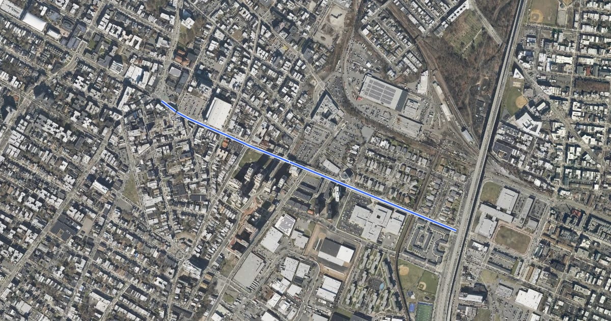Маршрут Montgomery Street на спутниковом снимке