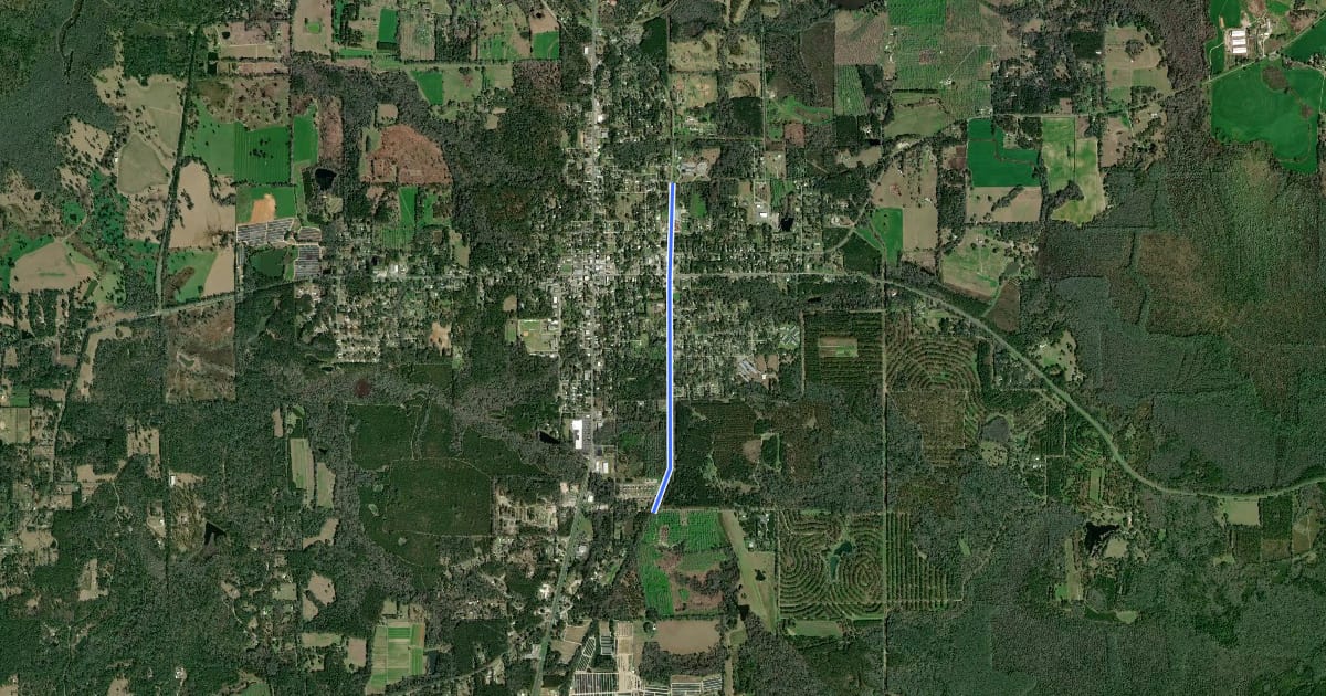 Маршрут Monticello Bike Trail на спутниковом снимке