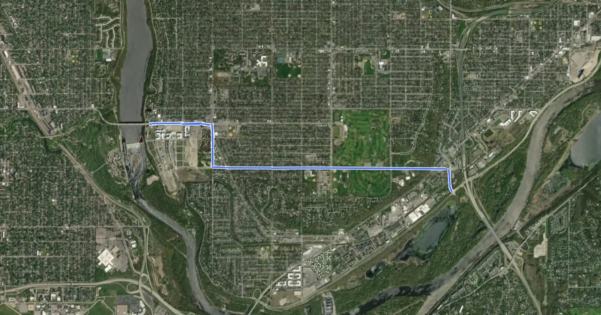 Маршрут Montreal Ave Bikeway на спутниковом снимке