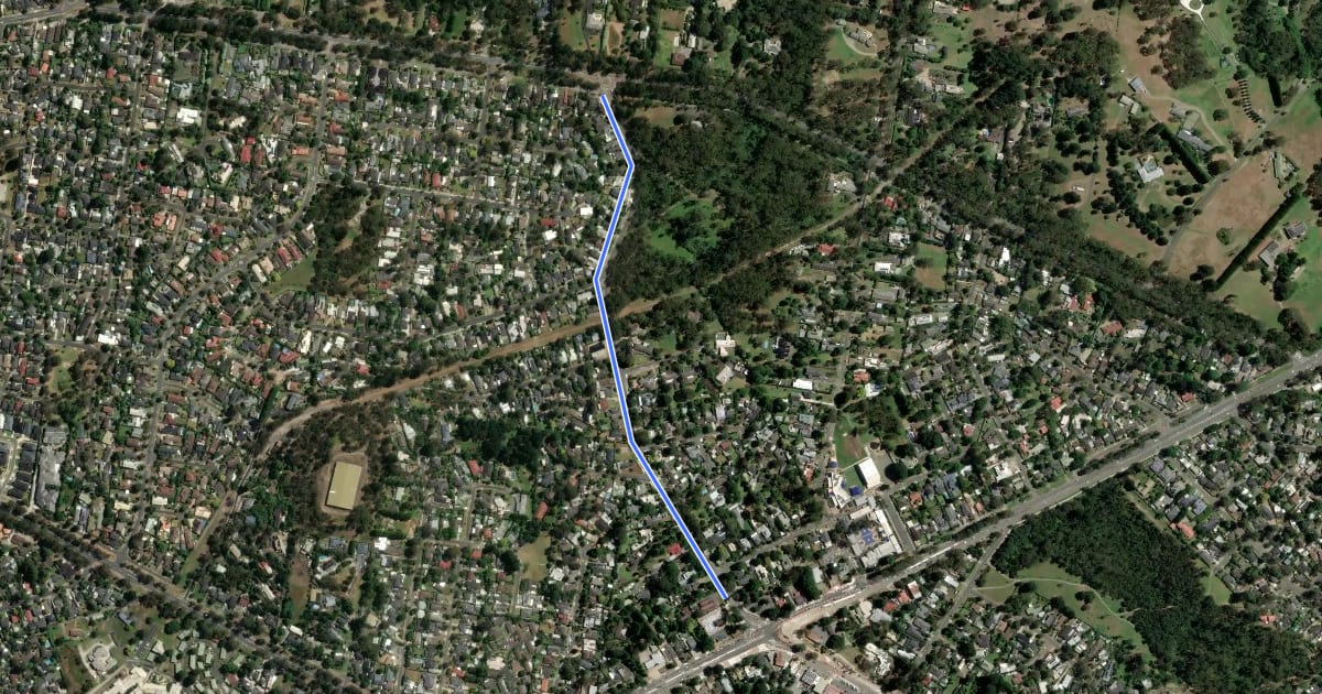 Маршрут Montrose Road Trail на спутниковом снимке