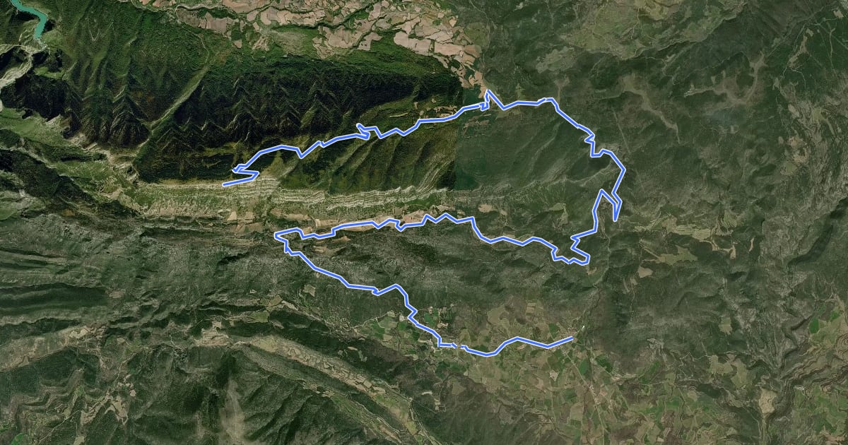 Маршрут Montsec Bikepacking Loop 5 - Montsec de Meià на спутниковом снимке