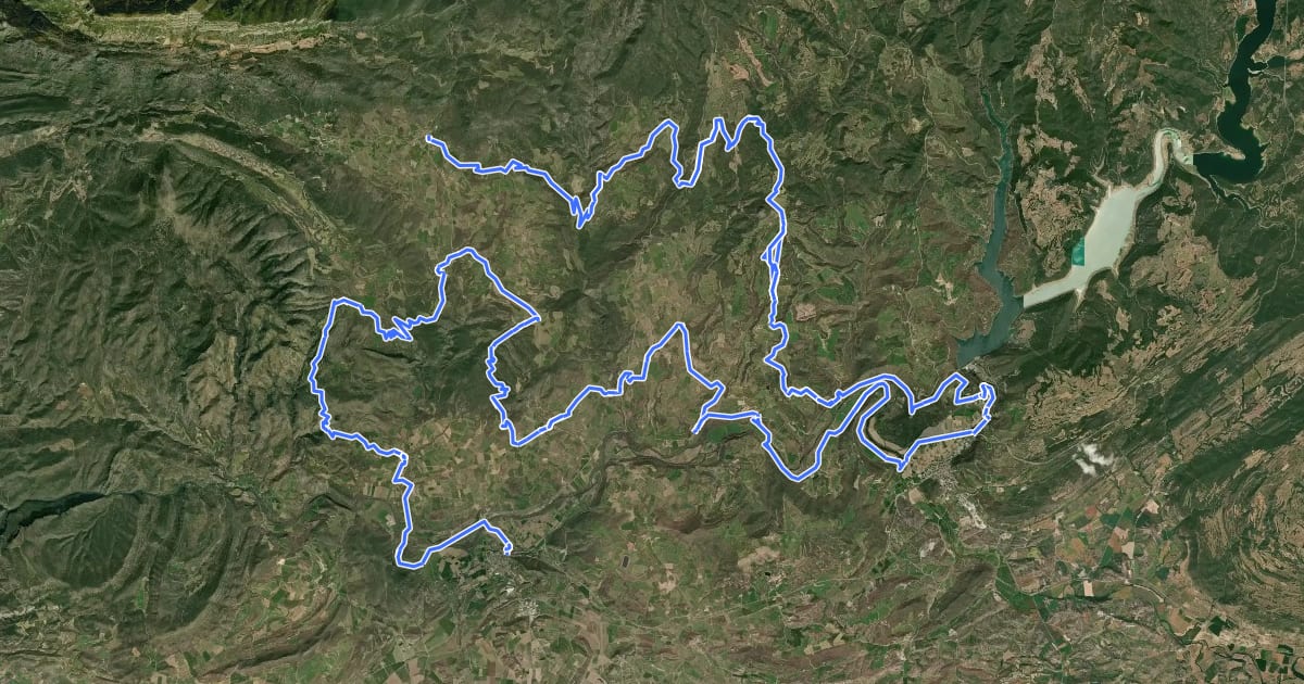 Маршрут Montsec Bikepacking Loop 6 - Montmagastre на спутниковом снимке