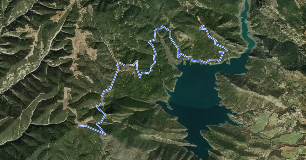 Маршрут Montsec Bikepacking Loop V03 - Fet на спутниковом снимке