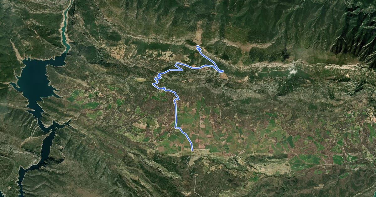 Маршрут Montsec Bikepacking Loop V05 - Observatori на спутниковом снимке