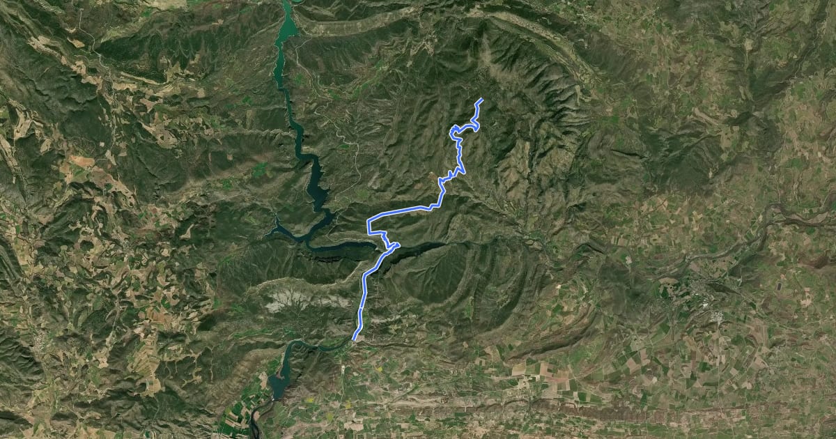 Маршрут Montsec Bikepacking Loop V12 - Penalta на спутниковом снимке