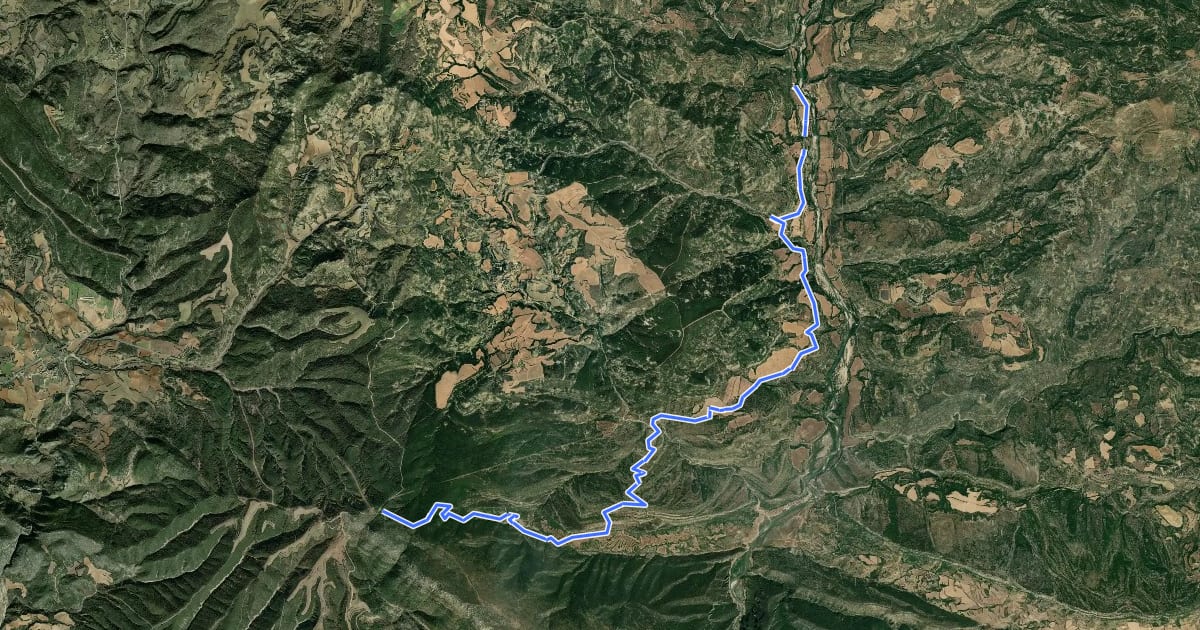 Маршрут Montsec Bikepacking Loop V13 - Chiriveta на спутниковом снимке