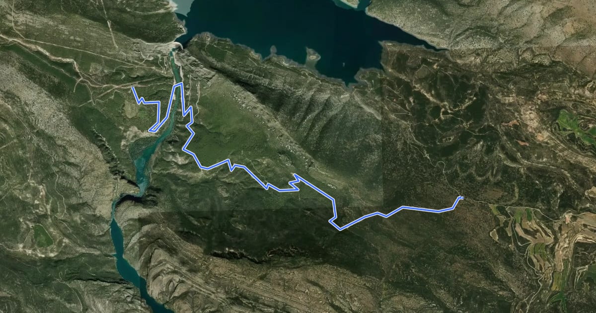 Маршрут Montsec Bikepacking Loop V14 - Blancafort на спутниковом снимке