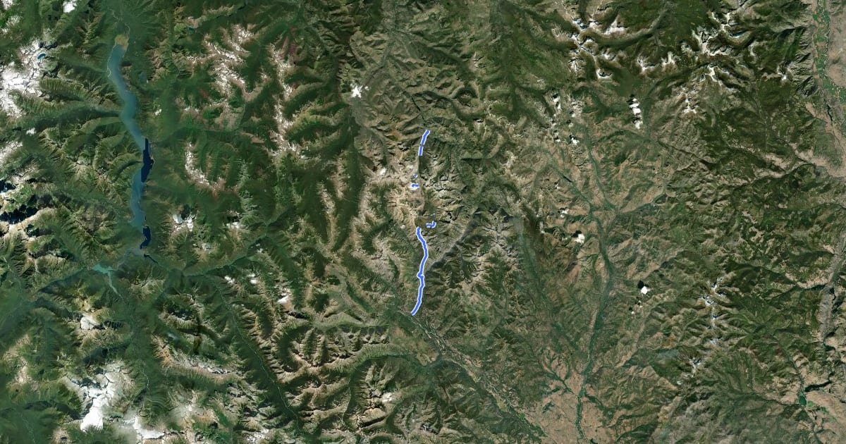 Маршрут Monument Creek Trail на спутниковом снимке