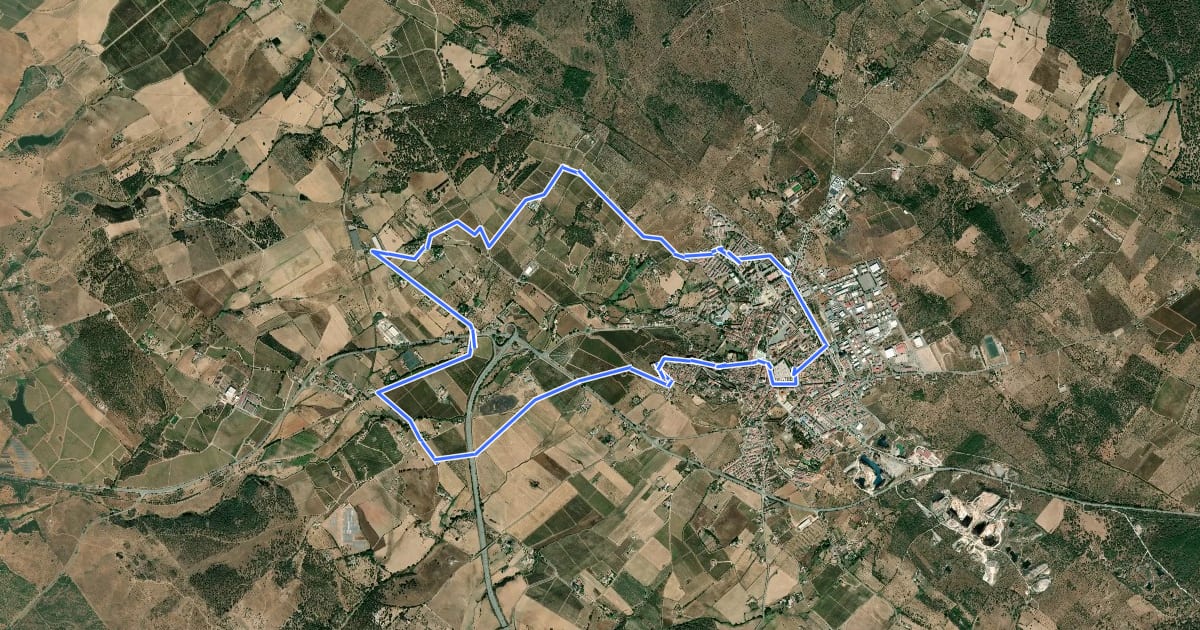 Маршрут Monumental Estremoz на спутниковом снимке