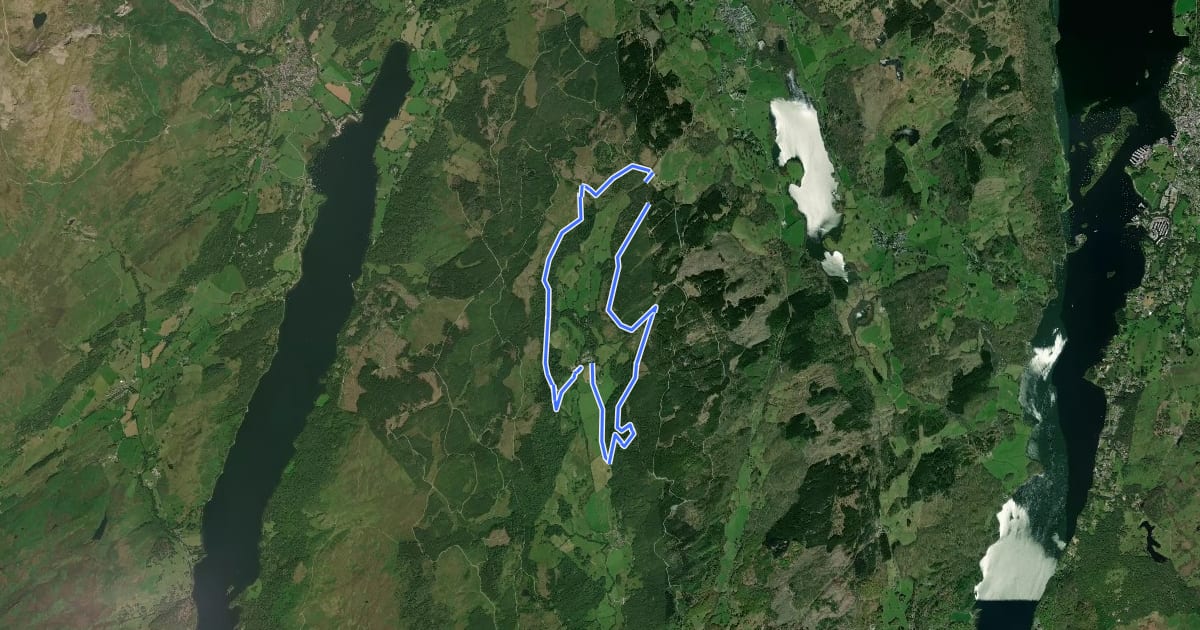 Маршрут Moor Top Trail на спутниковом снимке