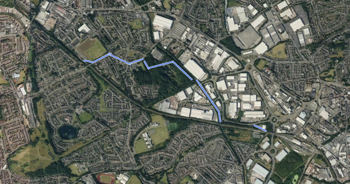 Маршрут Moorcroft Wood/ Walsall Canal Health Walk на спутниковом снимке
