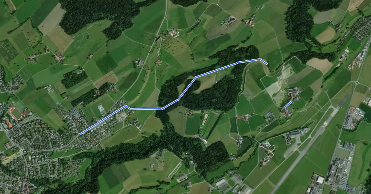 Маршрут Moos - Rottertswil на спутниковом снимке