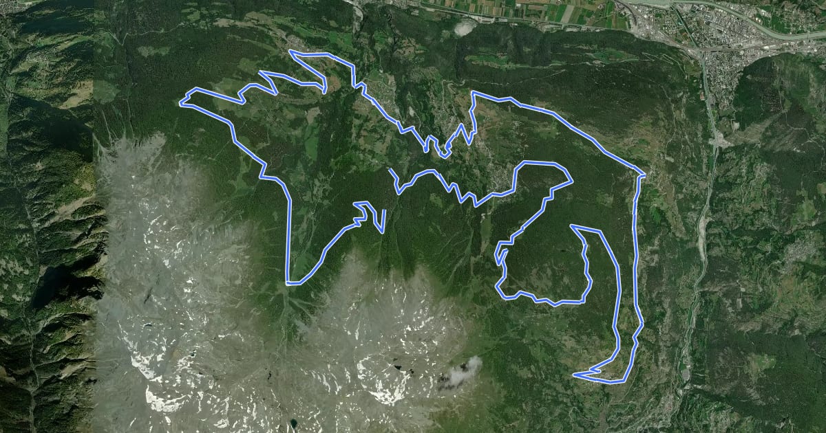 Маршрут Moosalp Plateau Bike на спутниковом снимке