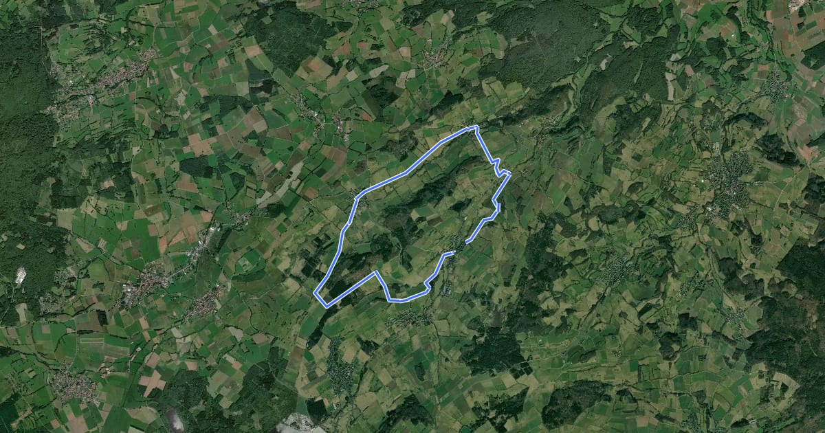 Маршрут Moosbach-Lüder-Rundwanderweg на спутниковом снимке