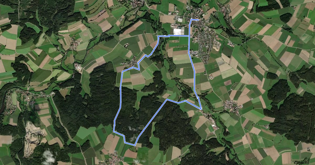 Маршрут Moosbach - Rundwanderweg 3 на спутниковом снимке