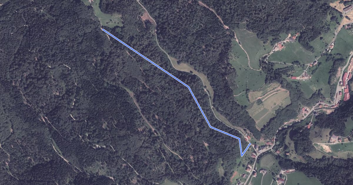 Маршрут Moosbachbrücke - Oberm Rabenfelsen на спутниковом снимке