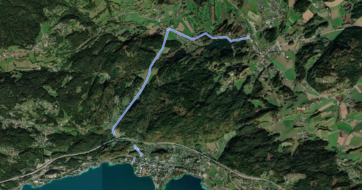 Маршрут Moosburger Radweg на спутниковом снимке