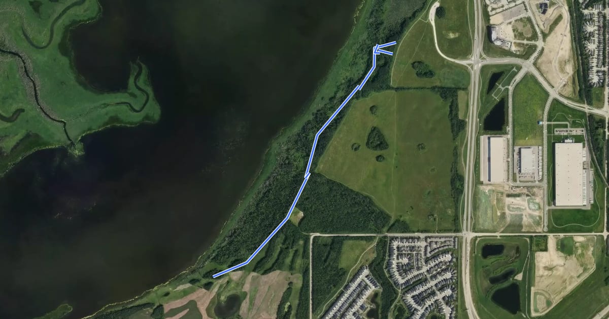 Маршрут Moose Trail на спутниковом снимке